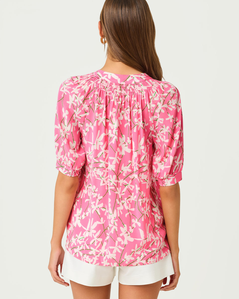 Lilly Pulitzer Elsa Short Sleeve Top - Confetti Pink Liza – THE