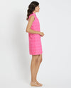 Side view of the Jude Connally Kristen Dress - Garden Gate Spring Light Pink