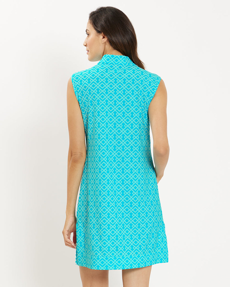 Jude Connally Kristen Dress in Trellis Trio Aqua X-Large