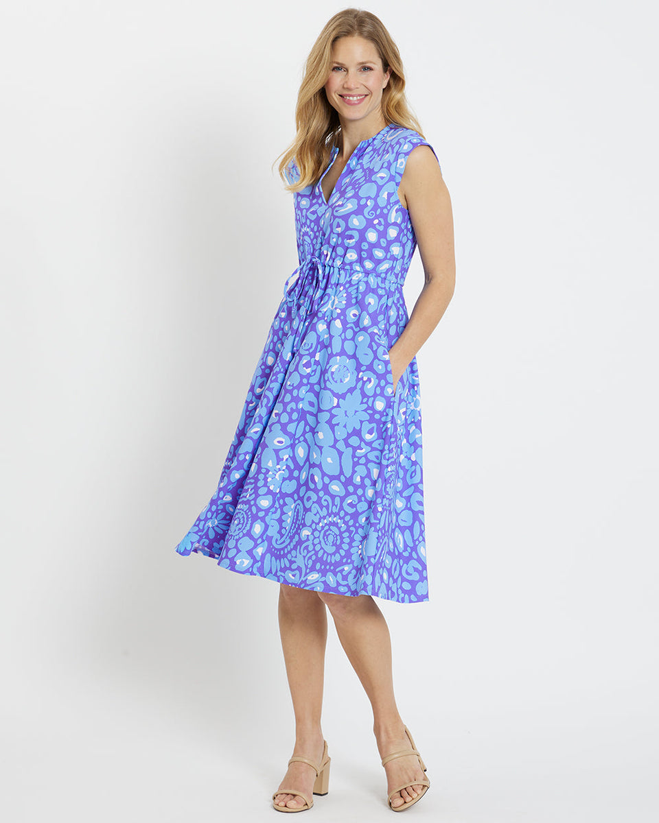 judee midi dress Jude Connally Tess Midi Dress in Whimsical Cheetah Iris – THE LUCKY KNOT