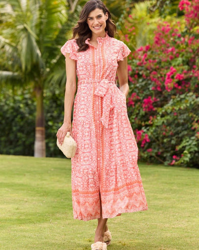 Jude Connally Mirabella Dress - Calico Garden Pink/ Apricot