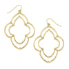 Flat view of the Susan Shaw Dotted Scallop Earrings