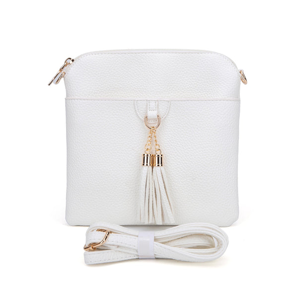Front view of the Crossbody Messenger - White