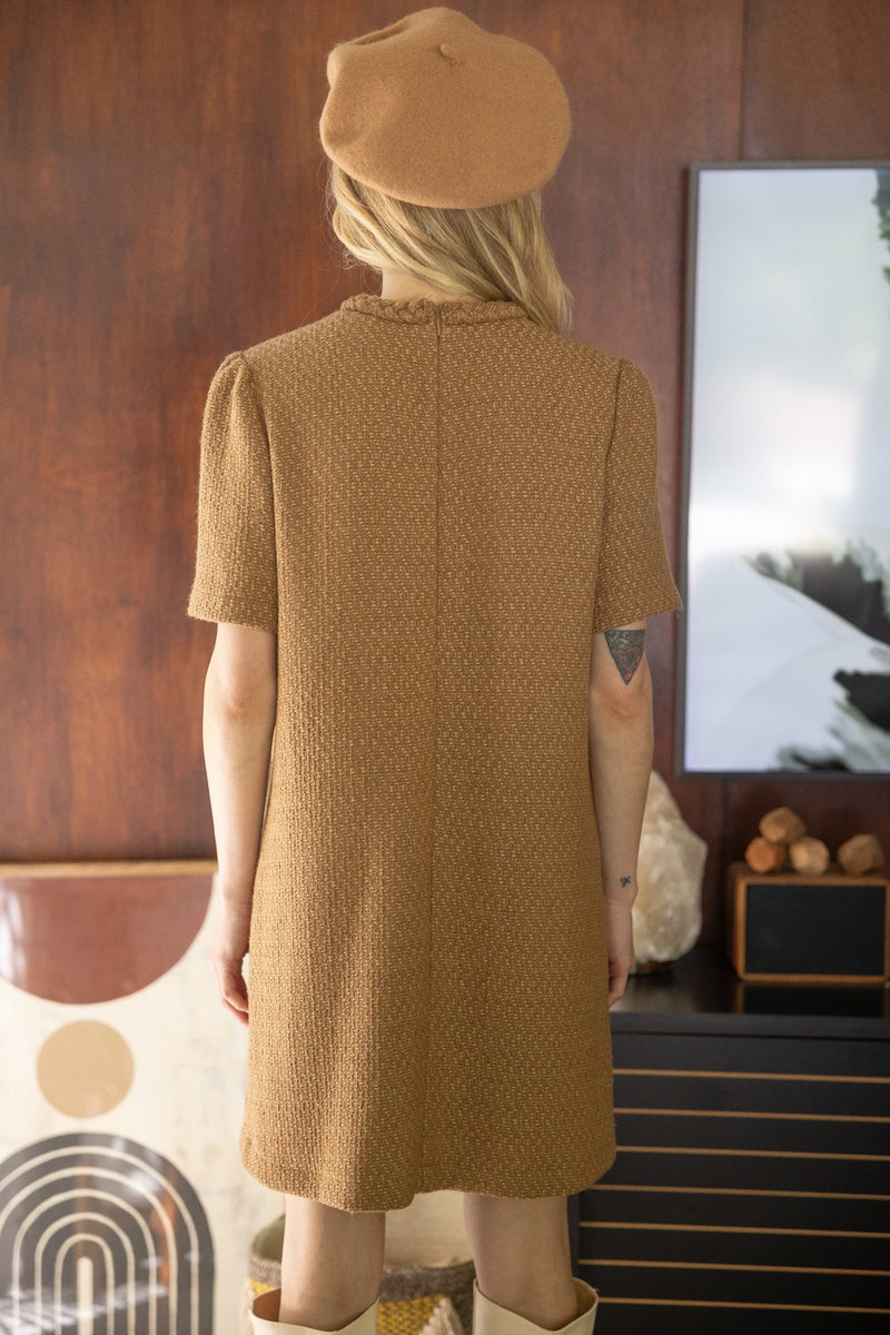 Kennedy Tweed Dress Camel - Sale – THE LUCKY KNOT