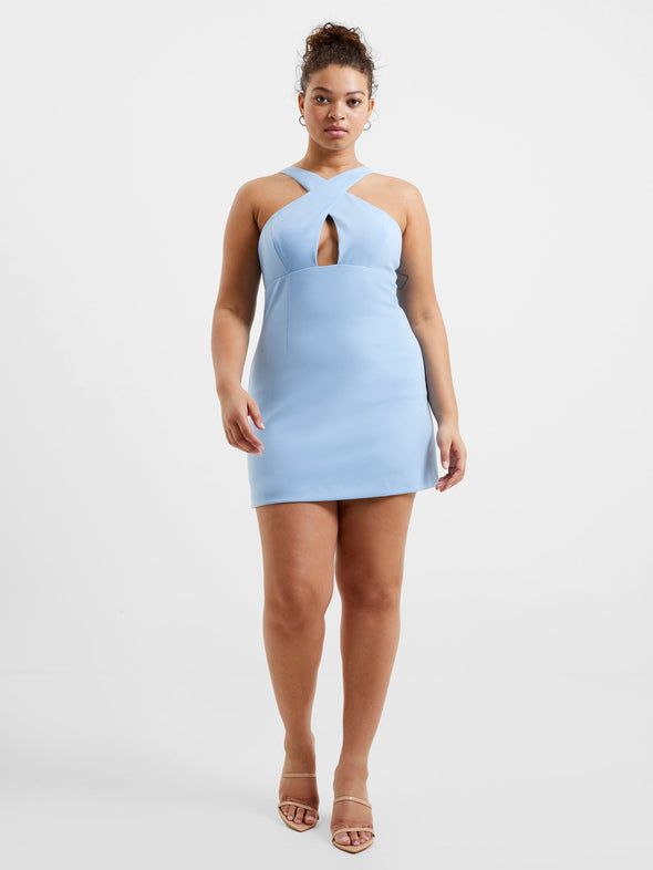 Full body view of the French Connection Ruth Dress - Placid Blue