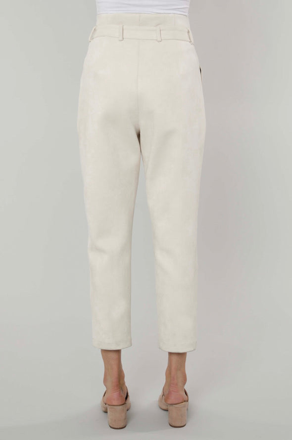 Dolce Cabo Faux Suede Paper Waist Pant - Cream