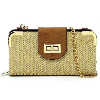 Front of the Lexi Wallet Clutch - Tan