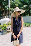 Front view of Duffield Lane Lina Dress - Navy