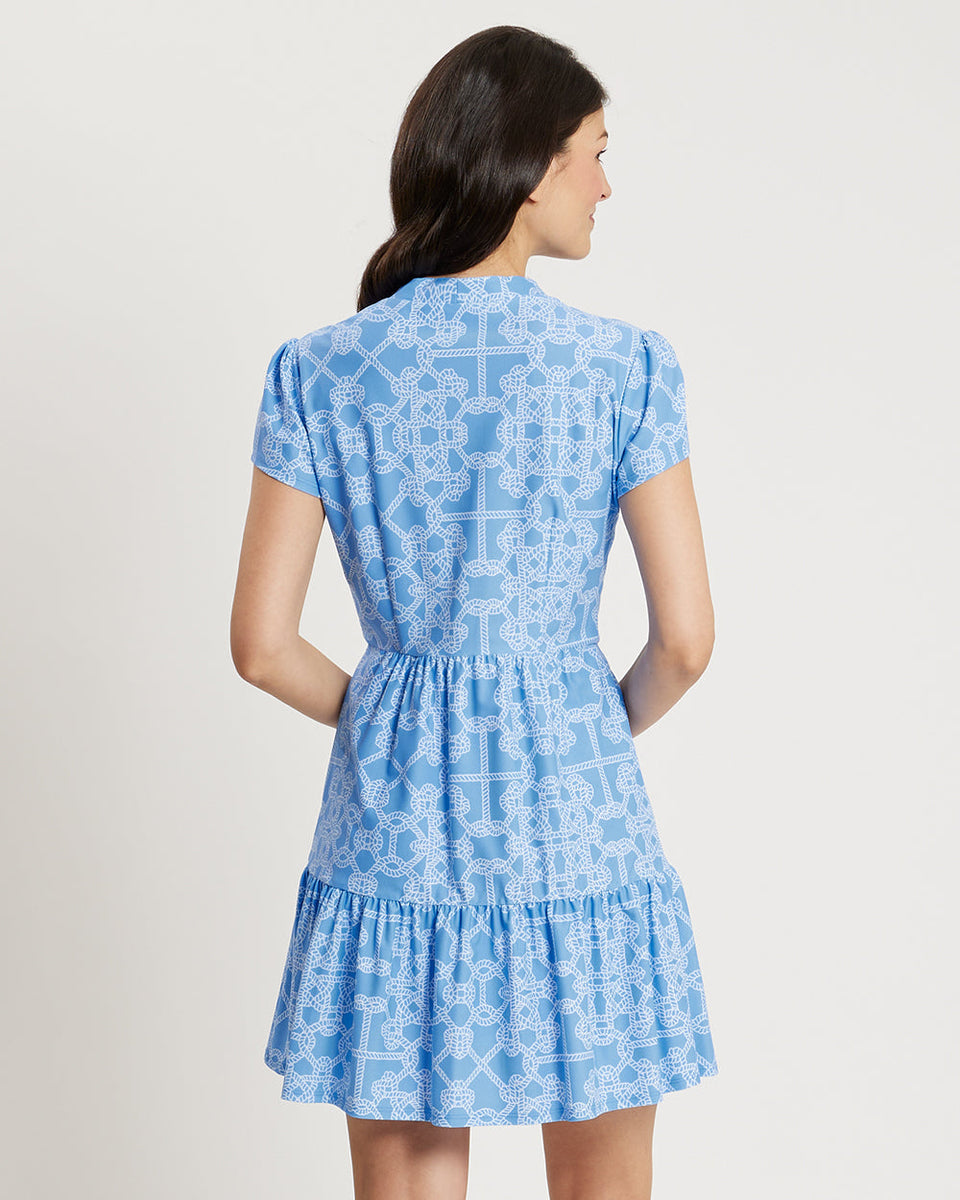 Jude Connally Ginger Dress in Lattice Ropes Periwinkle THE LUCKY KNOT