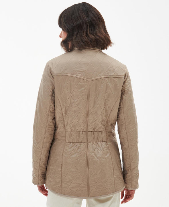 Back view of the Barbour Cavalry Polarquilt Jacket - Light Fawn