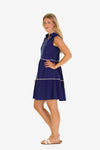 Side view of the Duffield Lane Robin Dress - Royal Navy