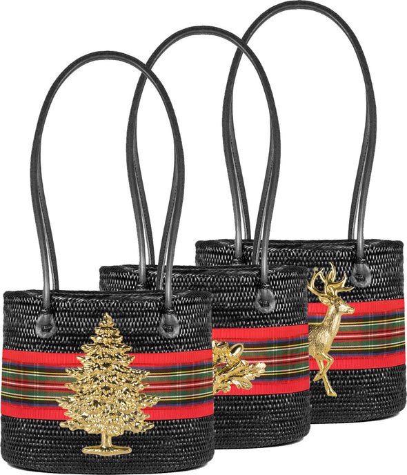 Multiples of the Lisi Lerch Medium Charlotte Tote - Reindeer Holiday Plaid