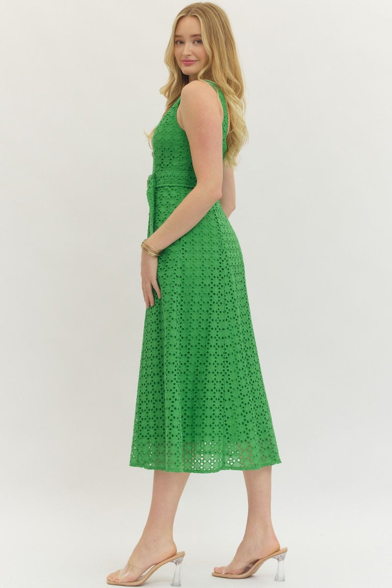 The Monaco Eyelet Midi Dress
