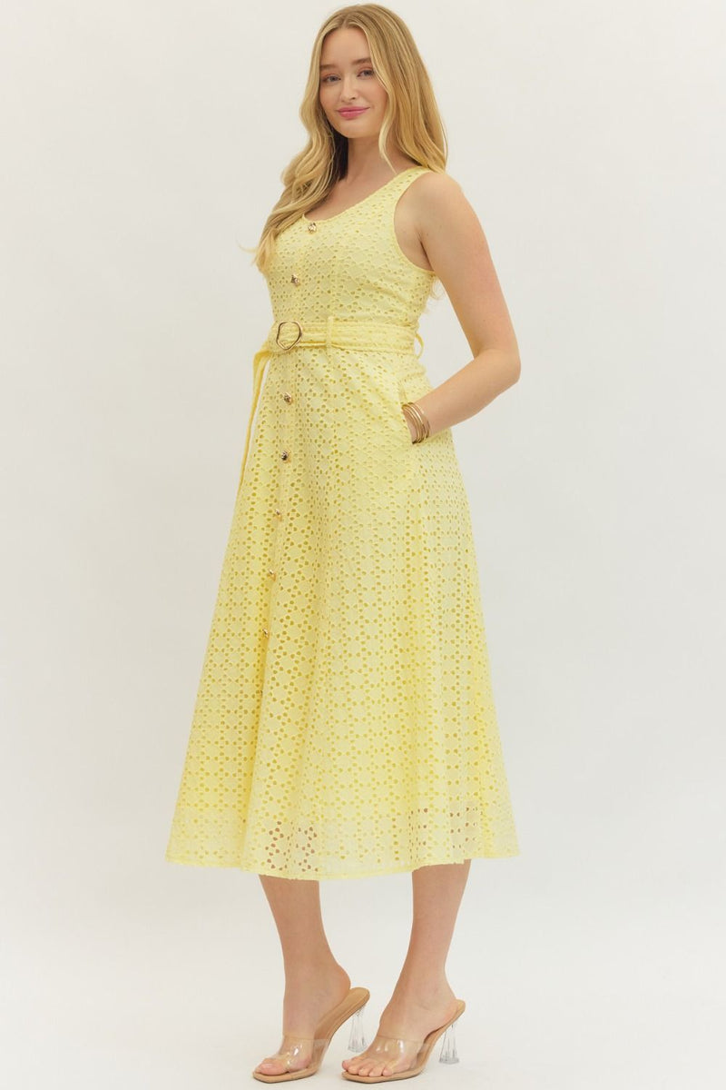The Monaco Eyelet Midi Dress