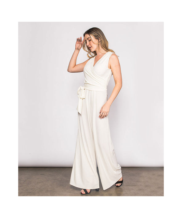 Front view of the Last Tango Jumpsuit - Off White