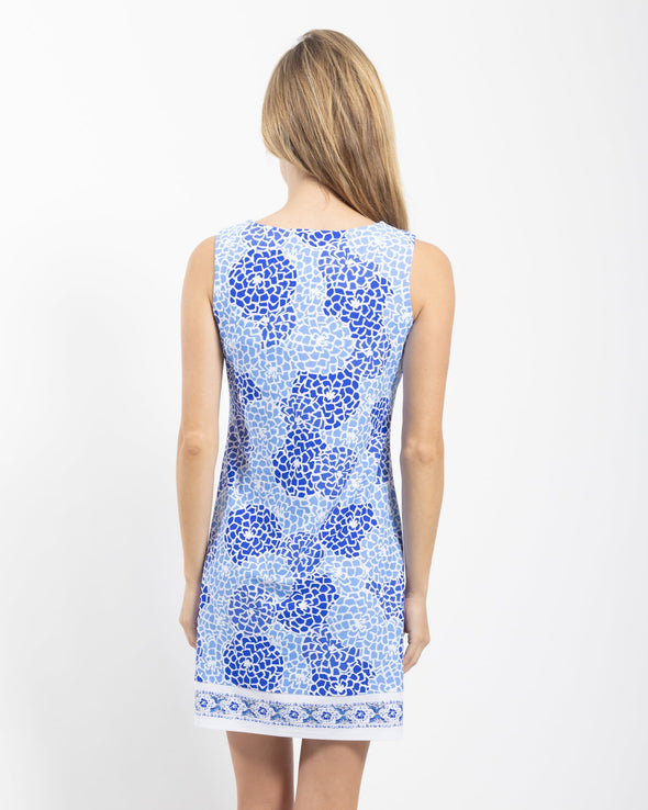 Back view of Jude Connally Carissa Dress in Mums The Word Periwinkle