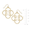 Measurements of Susan Shaw Geometric Outline Earrings, two inches from top to bottom