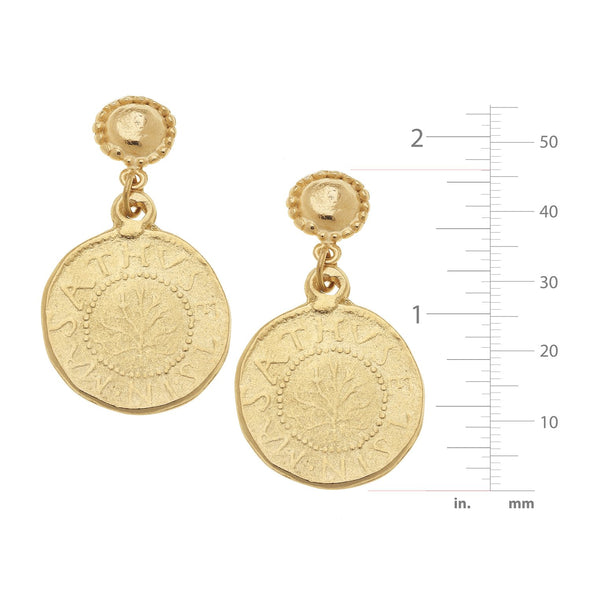 Size of the Susan Shaw Greek Coin Earrings