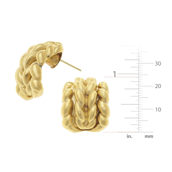 Size of the Susan Shaw Small Braided Earrings