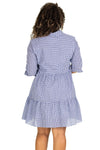 Back view of the Duffield Lane Murphy Dress - Navy Gingham