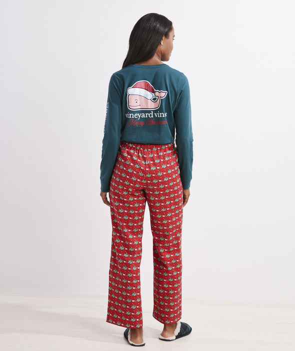 Vineyard Vines Winter Whale Lounge Pant- Nautical Red