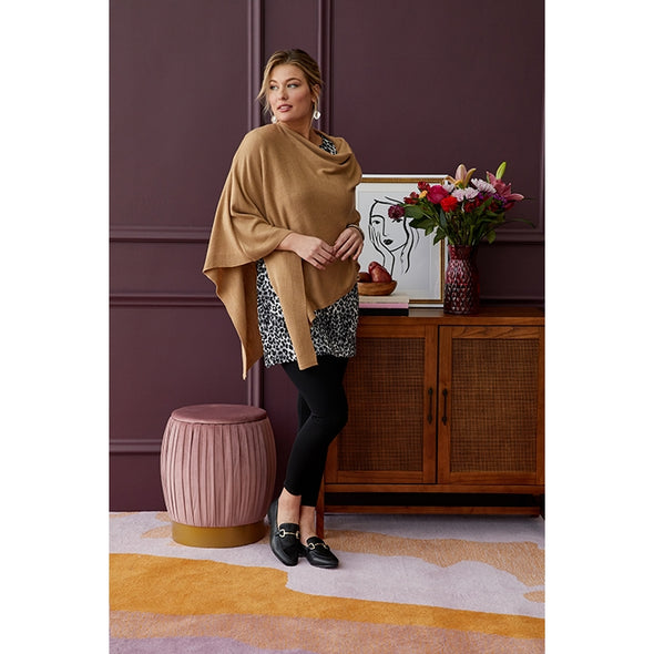 Lightweight Poncho - Taupe