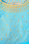 Close up of Gretchen Scott Rocket Girl Dress in Turquoise/Gold