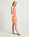 Side view of Beth Dress in Mini Links Geo Apricot