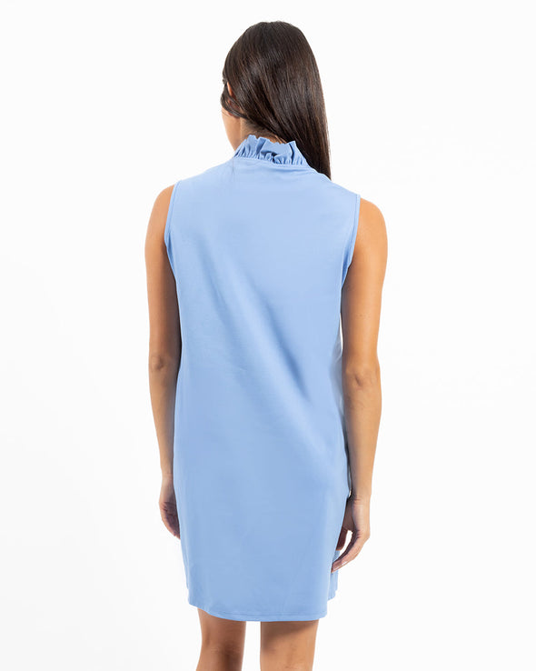 Back view of Jude Connally Helena Ponte Dress in Periwinkle