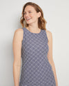 Close up of Jude Connally Beth Dress in Mini Links Geo Navy