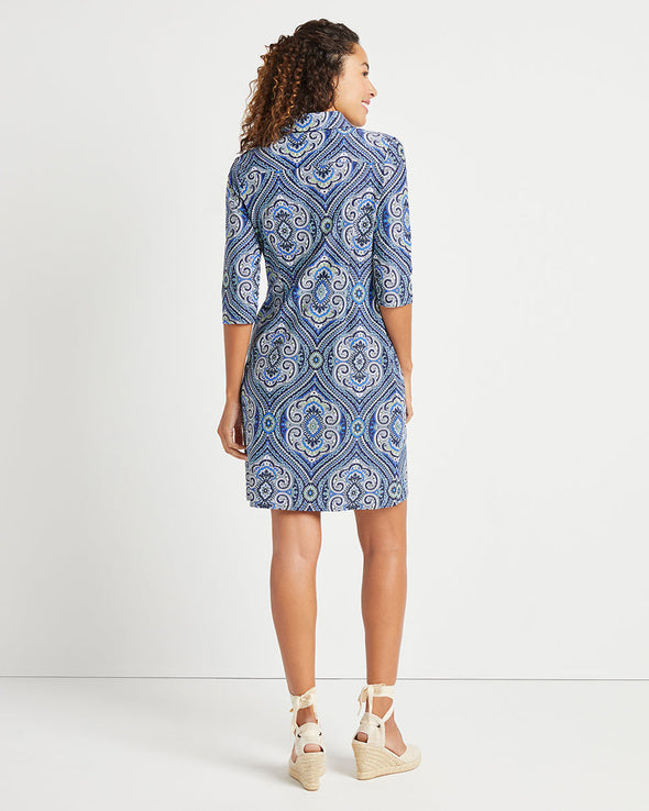 Back view of Jude Connally Susanna Dress in Paisley Medallion Sky