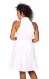 Back view of Duffield Lane x Lucky Knot Exclusive Ann Dress  White Seersucker