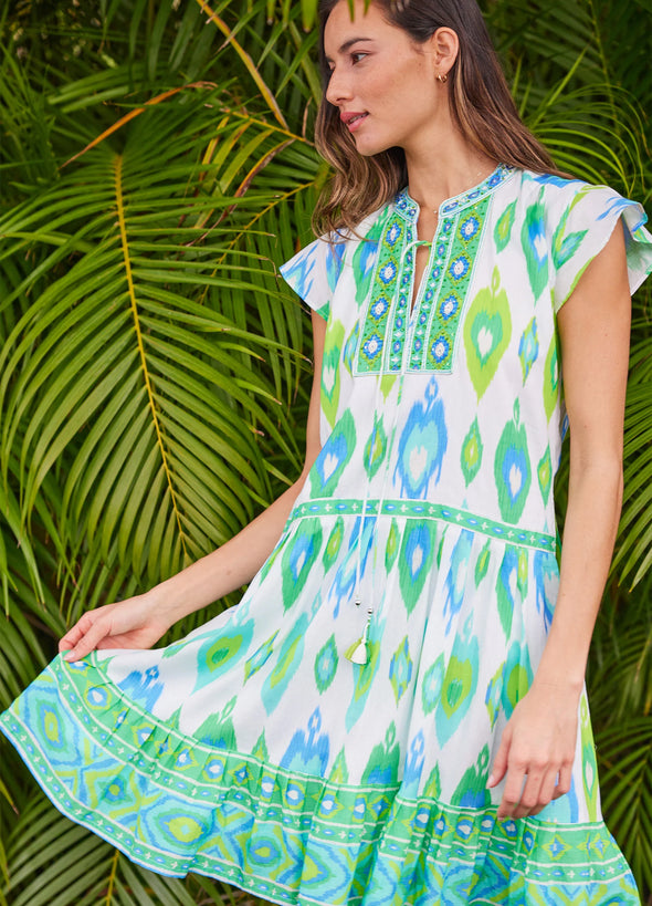 Bella Tu St. Tropez Dress - Ikat Turquoise