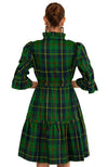 Back view of the Gretchen Scott Teardrop Dress Plaidly Cooper Green Plaid