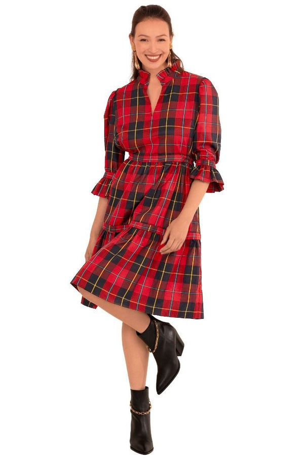 Gretchen Scott Teardrop Dress - Plaidly Cooper - Red Plaid