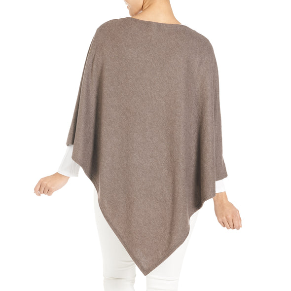 Leightweight Brushed Poncho - Brown