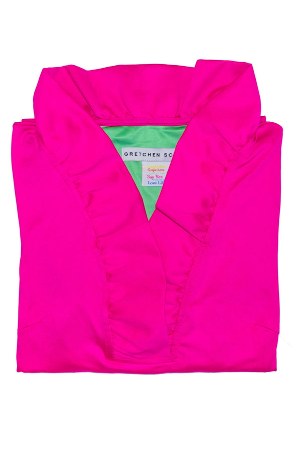 Gretchen Scott Ruff Neck Sleeveless Jersey Top - Solid Pink