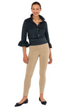 Full body view of the Gretchen Scott Priss Top - Ultra Suede Navy