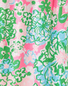 fabric and pattern of the Model in the Lilly Pulitzer Teresa Maxi Dress - Multi - Plumes In Bloom
