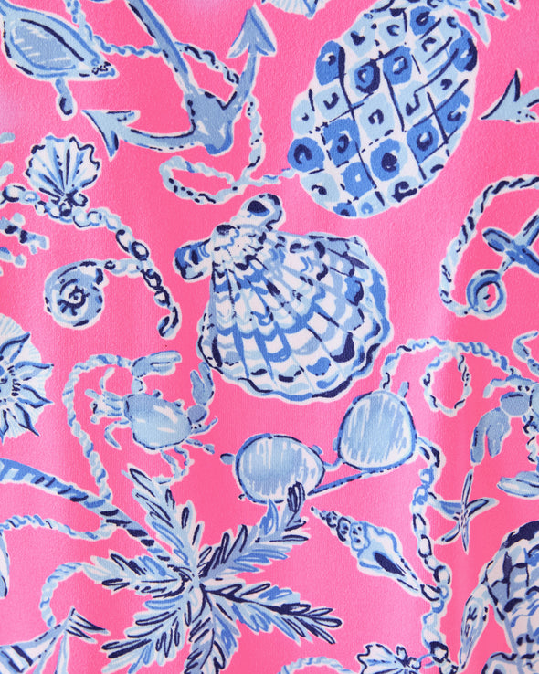 Pattern of the Lilly Pulitzer Dune Short Sleeve Dress - Rousseau Pink - Barefoot Beachcombers