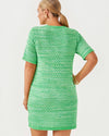 Back view of the Lilly Pulitzer Theodorah Sweater Dress - Fauna Green Metallic Marl.