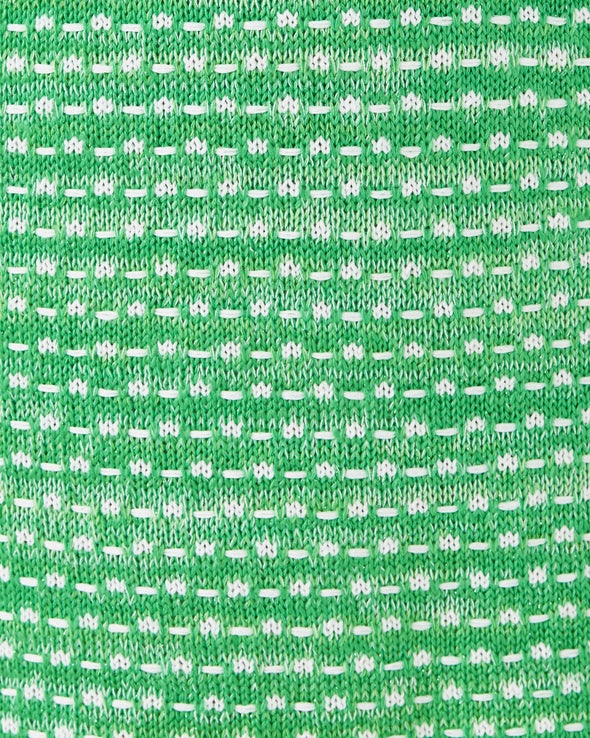 Fabric of the Lilly Pulitzer Theodorah Sweater Dress - Fauna Green Metallic Marl.