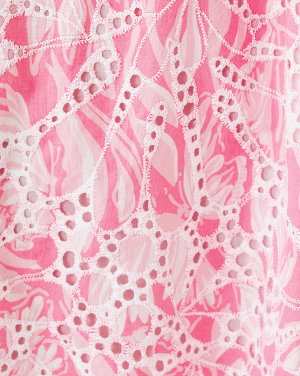 Fabric of the Lilly Pulitzer Allarie Midi Dress - Rousseau Pink - Tulip To Tango