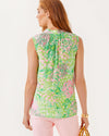 Back view of the Lilly Pulitzer Sleeveless Elsa Top - Fauna Green - Lime Feeling Good