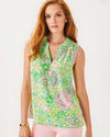Model in the Lilly Pulitzer Sleeveless Elsa Top - Fauna Green - Lime Feeling Good 