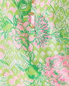 Close up of the pattern and buttons of the Lilly Pulitzer Sleeveless Elsa Top - Fauna Green - Lime Feeling Good