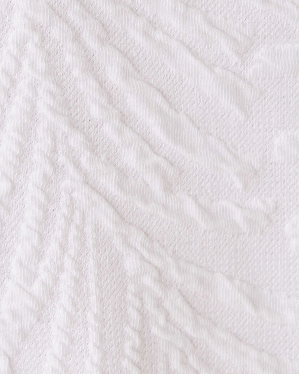 Fabric of the Lilly Pulitzer Elsey Shift - Resort White - Leafy Knit Pucker Jacquard