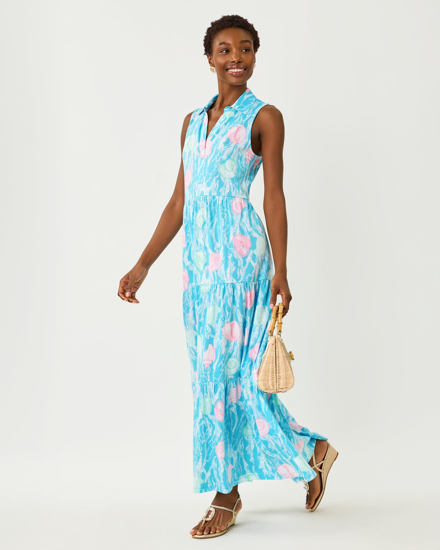 Women's Riegan Maxi Dress in Capri Blue Shelden