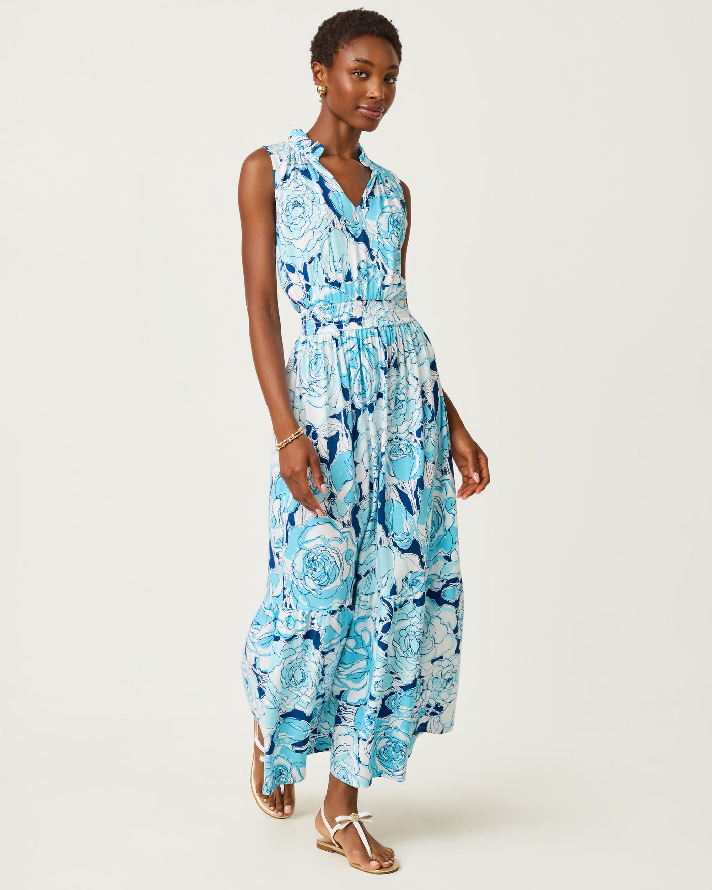 lilly pulitzer blue maxi dress Lilly Pulitzer NWT Esmarella Maxi Turquoise Water Ya Waiting For Size M,L,XL