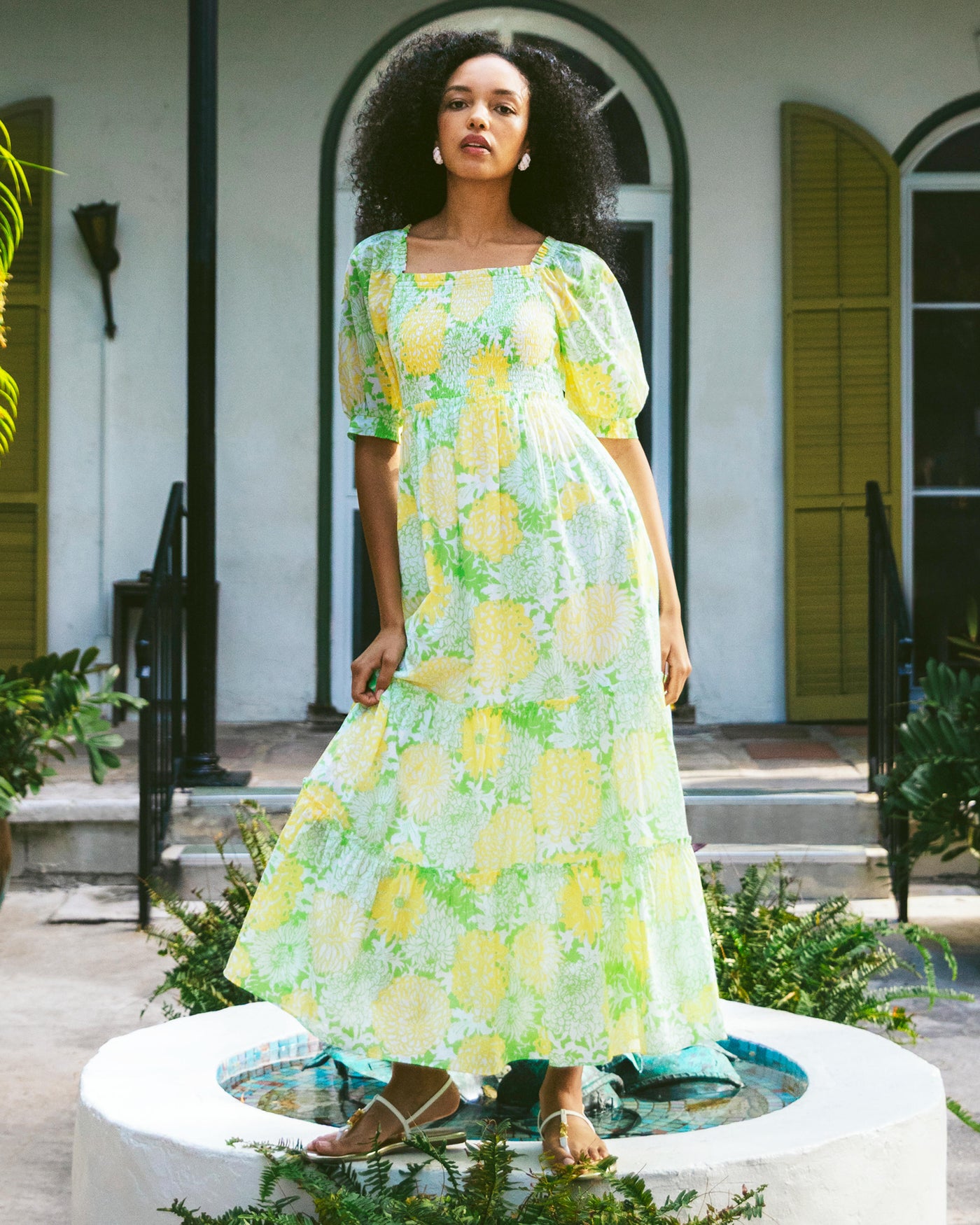 Lilly Pulitzer Hadly Short Sleeve Smocked Maxi Dress - Crocodile Green Mumbo Jumbo Lilly Pulitzer Hadly Short Sleeve Smocked Maxi Dress - Crocodile Green Mumbo Jumbo